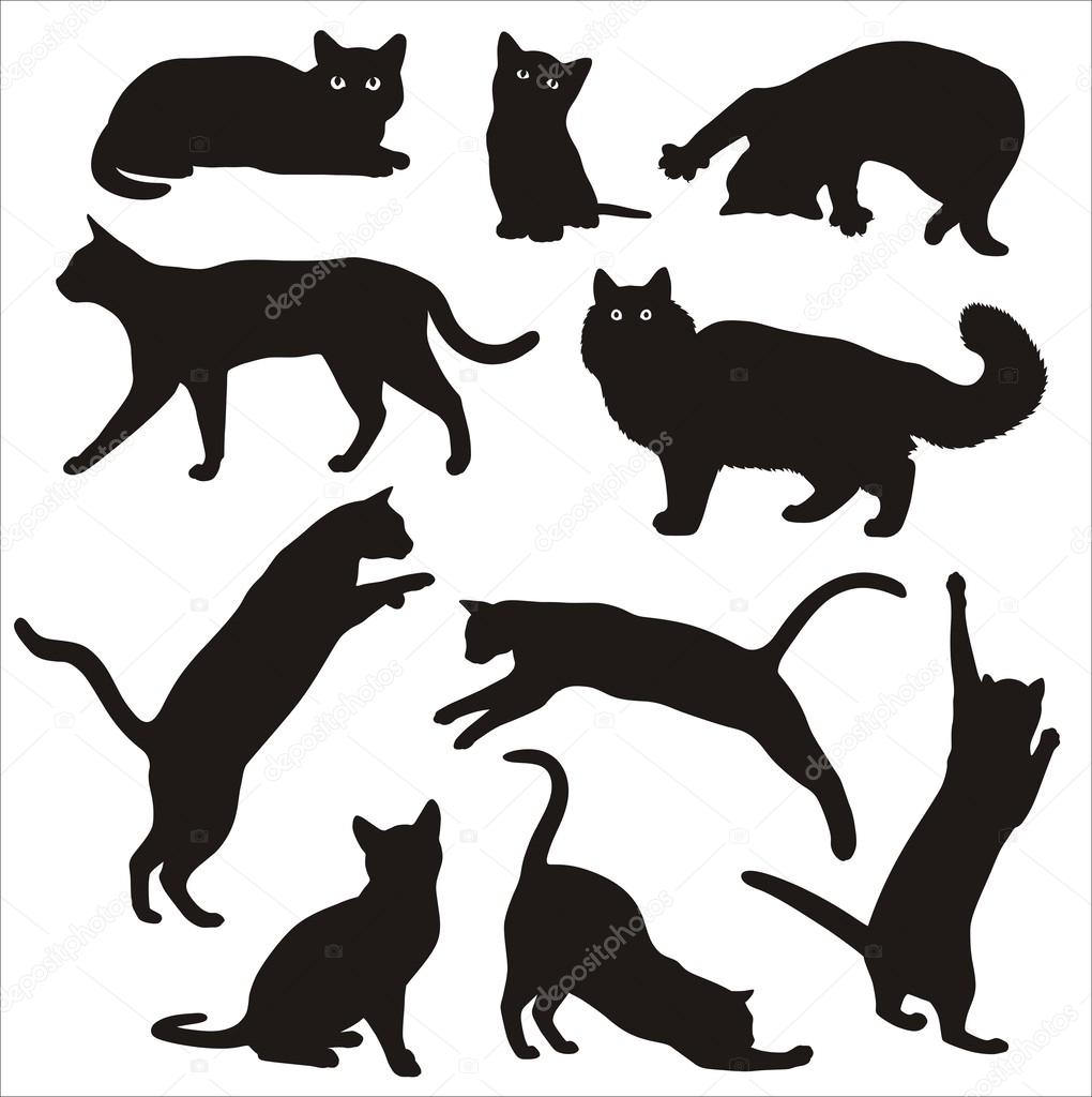 Kedi silüeti Vektörel çizim ©erinvilar Vektörel 32840531