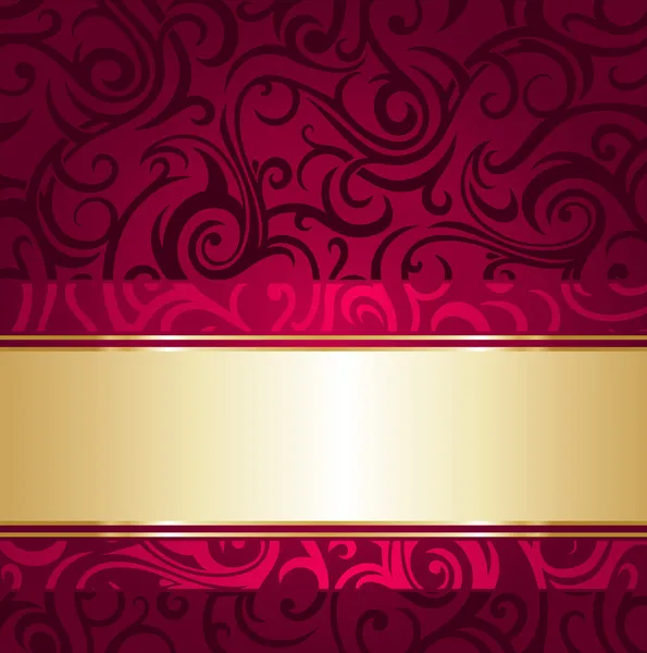 Luxusní červené a zlaté vintage tapeta — Stockový vektor