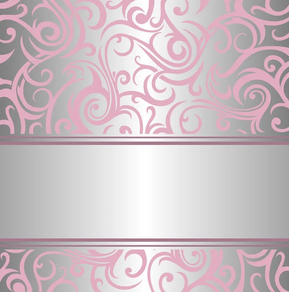 Pink & silver invitation — Stock Vector