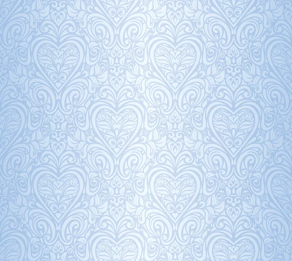 Fond d'écran floral vintage bleu sans couture — Image vectorielle