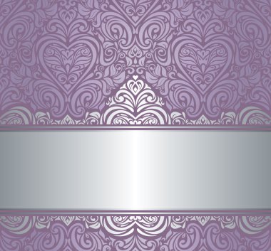 Gümüş & Menekşe lüks vintage davet arka plan tasarımı