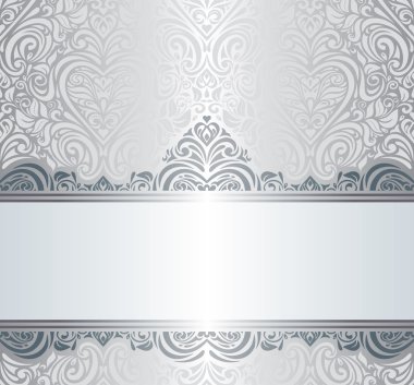Gümüş lüks vintage davet arka plan tasarımı