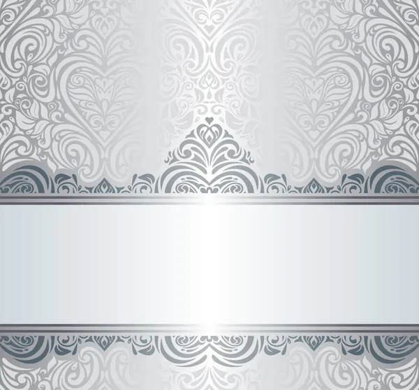 Silver luxury vintage invitation background design — Stock Vector