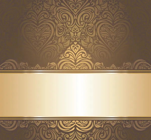 Brown & gold vintage wallpaper design — Stock Vector