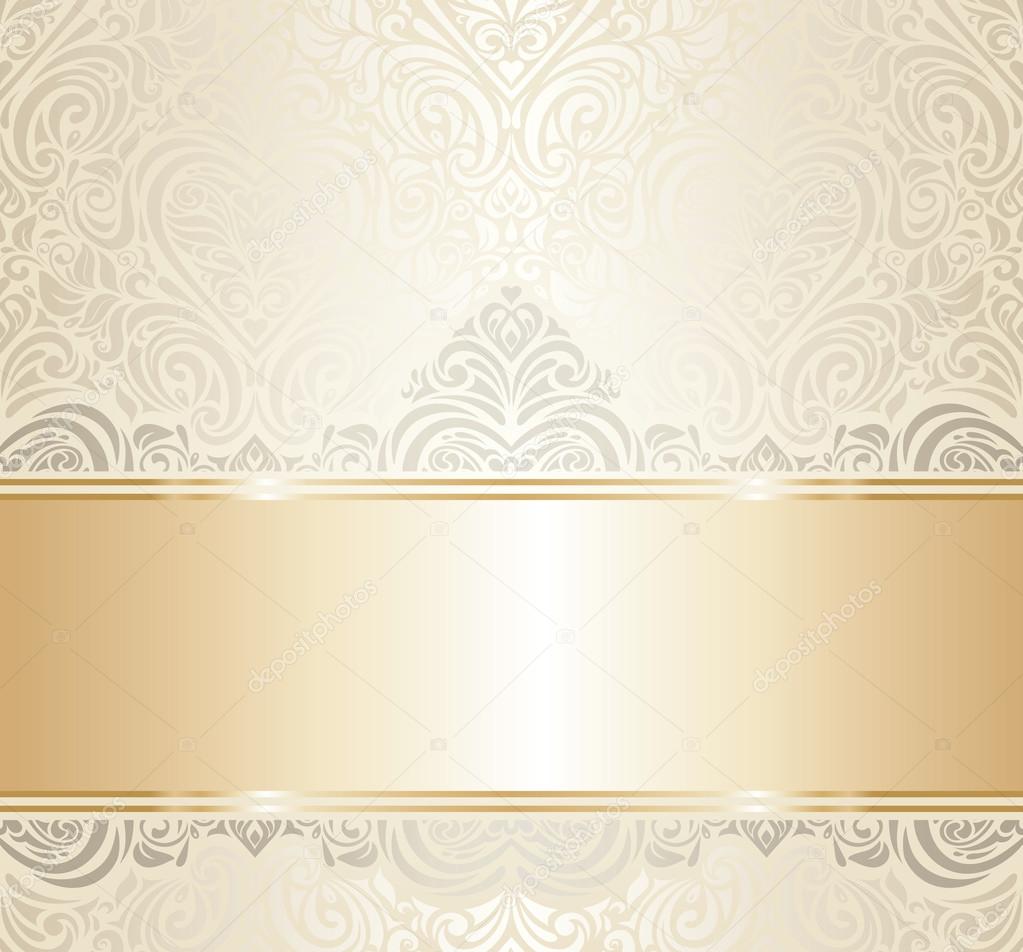 White & gold vintage invitation luxury background design Stock Vector ...