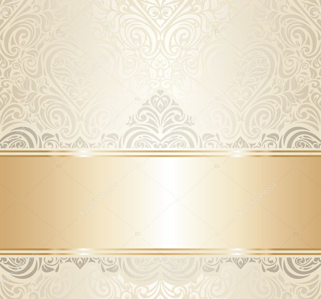 White & gold vintage invitation luxury background design — Stock Vector ...