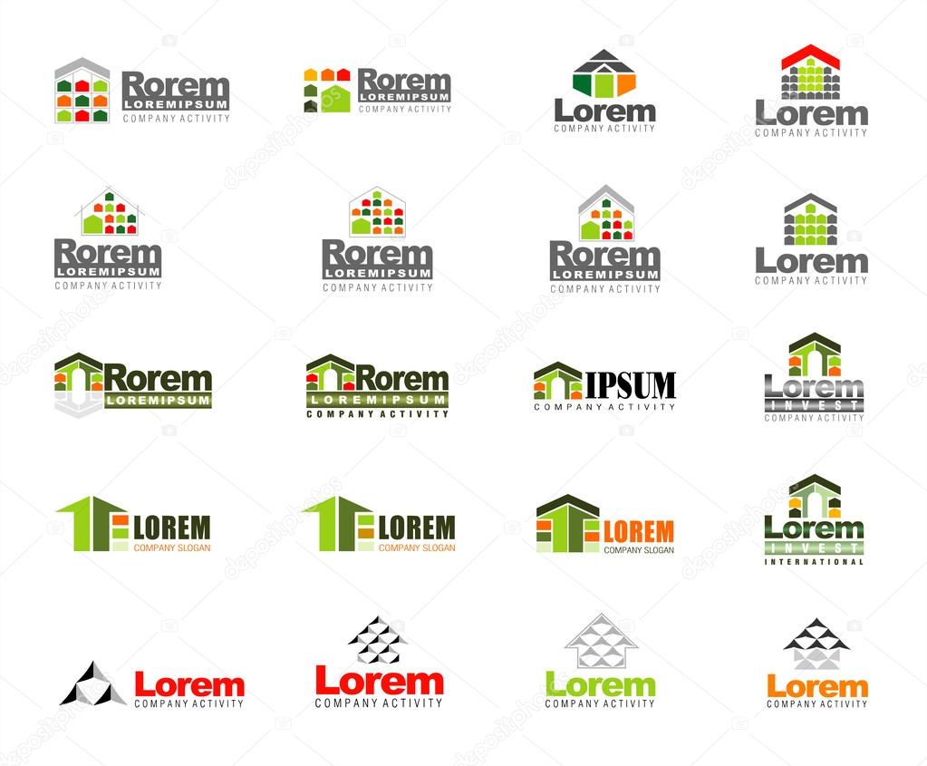 Abstract vector set of real estate logos
