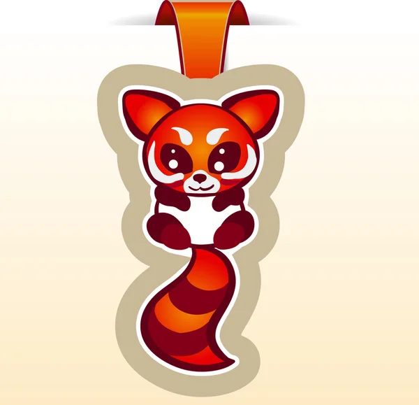 Red panda sticker — Stock Vector