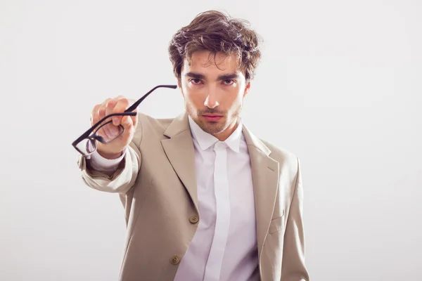 Hombre de negocios serio con gafas — Foto de Stock