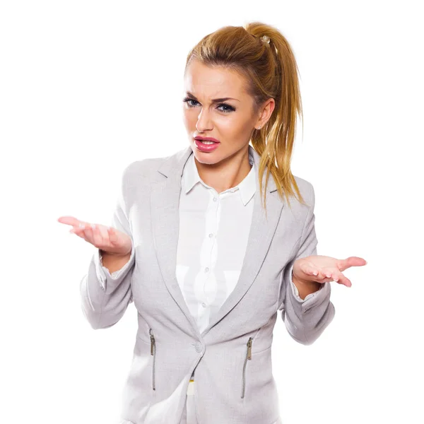 Young frustrated businesswoman — Stock Photo, Image