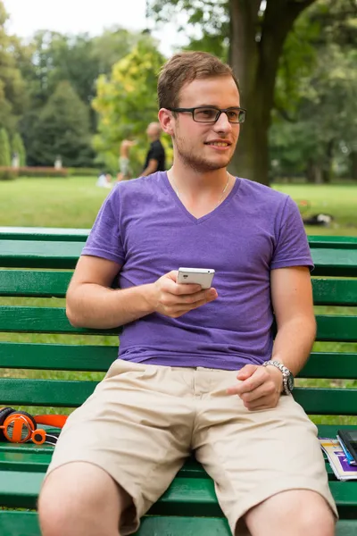 Student with mobile phone — Stock Photo, Image