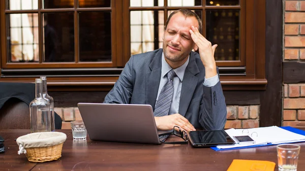 Exhausted businessman — Stock Photo, Image