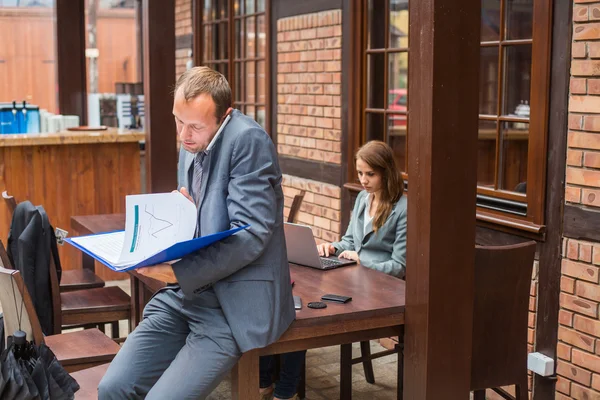 Boss with his secretary — Stock Photo, Image