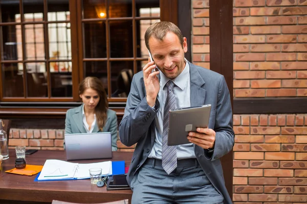 Capo con la sua segretaria — Foto Stock