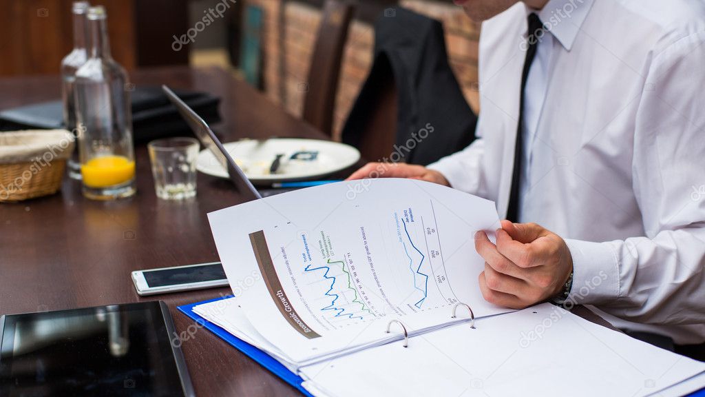 Businessman in restaurant