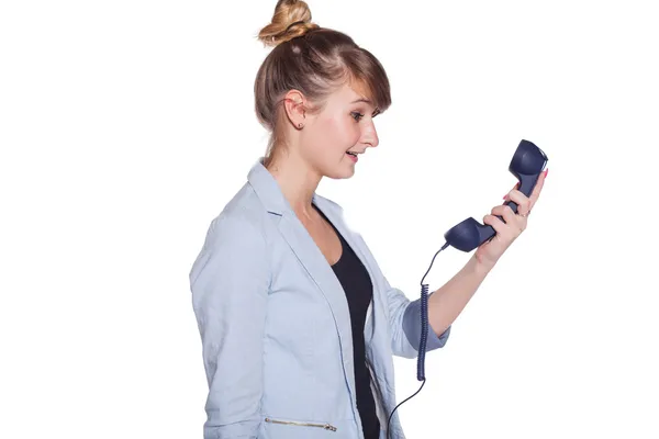 Donna d'affari con telefono cellulare — Foto Stock