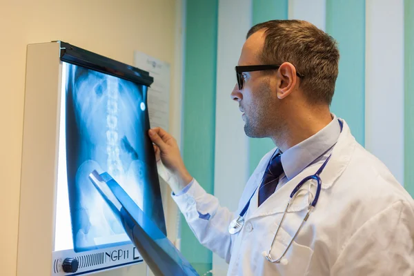 Doctor looking at x-ray picture — Stock Photo, Image