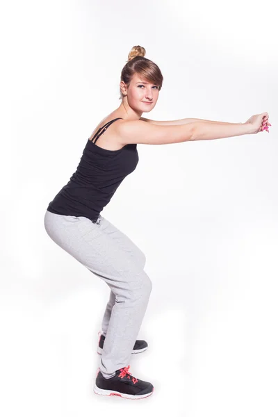 Fitness instructor doing aerobics — Stock Photo, Image