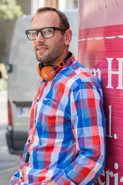 Man with headphones — Stock Photo, Image