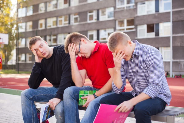 Young exhausted students — Stock Photo, Image