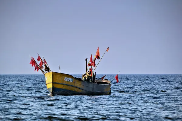Barcos de pesca na costa do Báltico — Fotografia de Stock