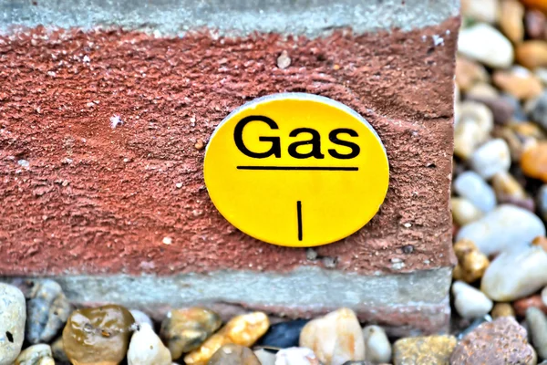 Een teken voor een gasleiding Stockafbeelding