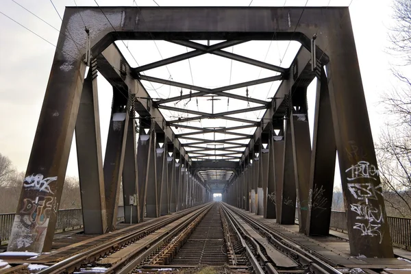 A railway bridge over the Elbe — Stock Photo, Image