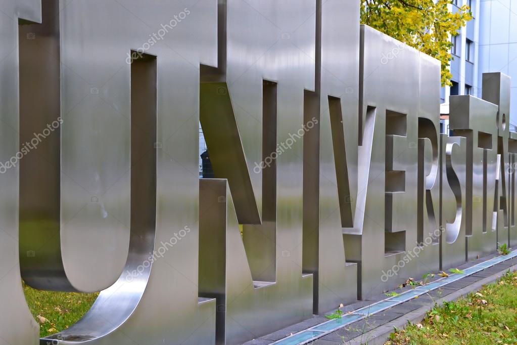 Metal lettering in front of a university — Stock Photo © heiko119 #23190262