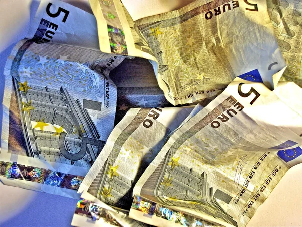 Euro notes on a table — Stock Photo, Image