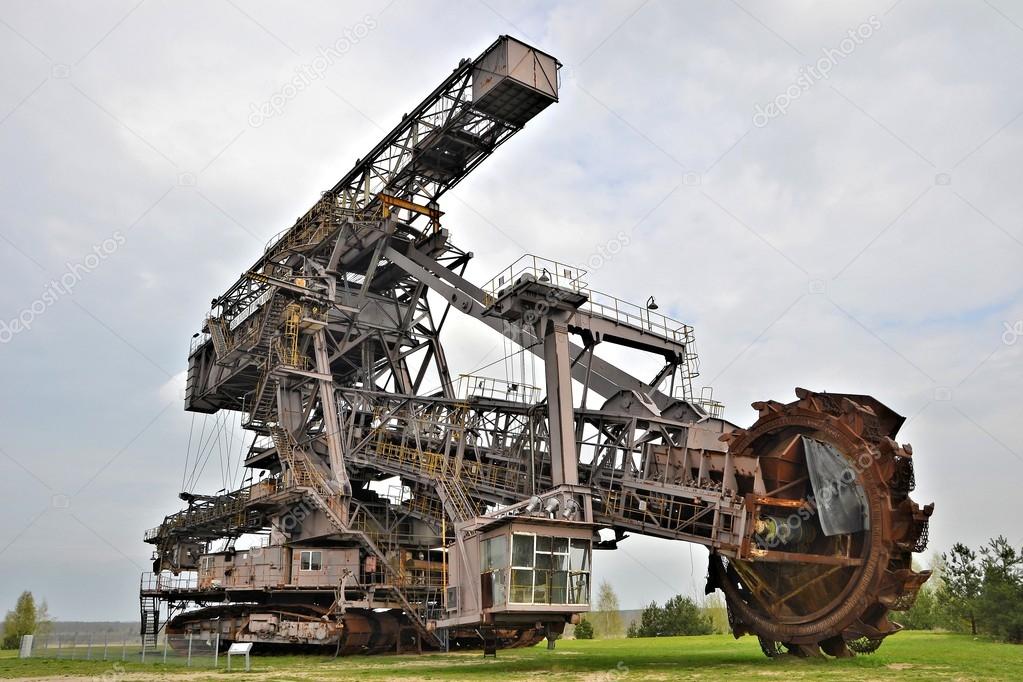 Coal digger is in a disused mine