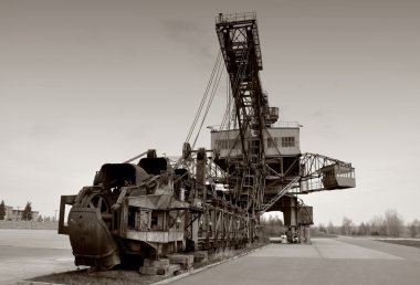 Old coal excavator in the disused open pit Ferropolis clipart