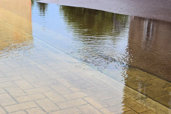 Översvämma gatorna i magdeburg — Stockfoto