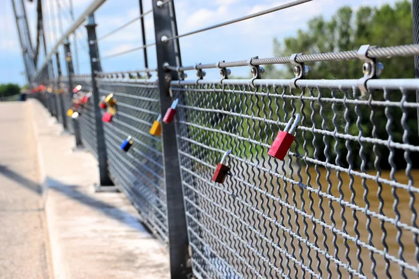 Padlocks on a bridge — Stock Photo, Image