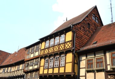Quedlinburg 'da yarı keresteli evler