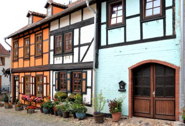 Quedlinburg 'da yarı keresteli evler