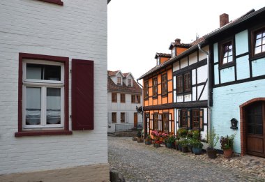 Quedlinburg 'da yarı keresteli evler
