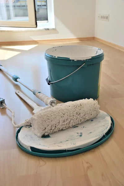 Painting tools on a construction site — Stock Photo, Image