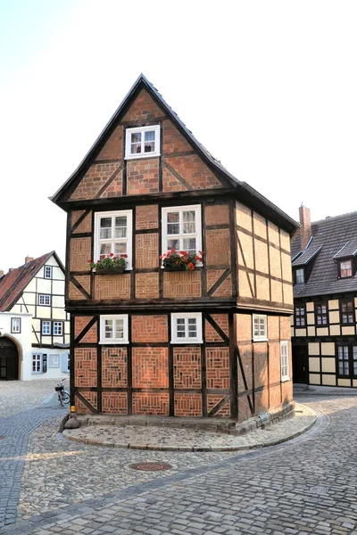 Domy z muru pruskiego w Quedlinburgu — Zdjęcie stockowe