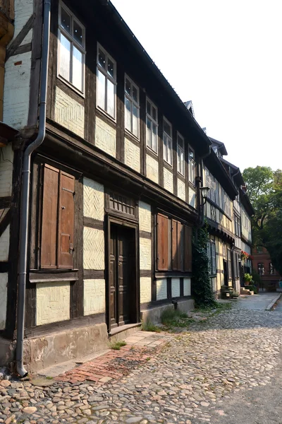 Antiguas casas de entramado de madera en Quedlinburg —  Fotos de Stock