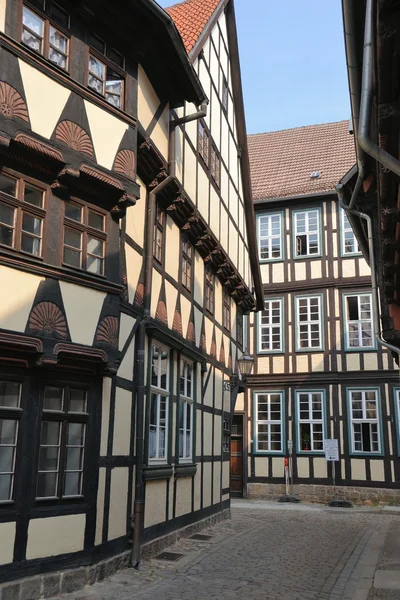 Quedlinburg 'da yarı keresteli evler — Stok fotoğraf