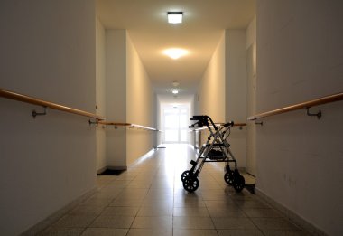 A corridor in a nursing home clipart