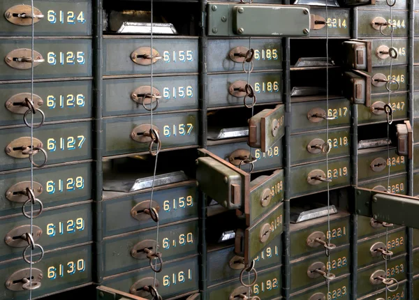 Deposit boxes of a bank — Stock Photo, Image