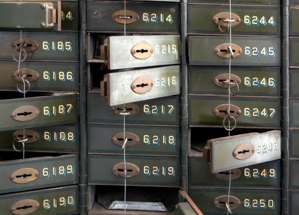 Deposit boxes of a bank — Stock Photo, Image