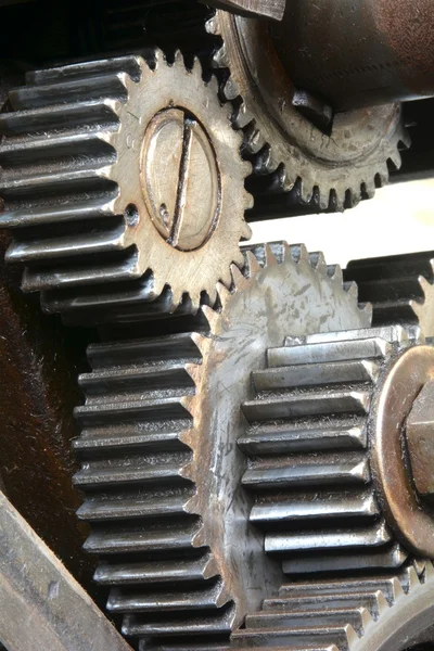 这台旧机器的齿轮 — 图库照片