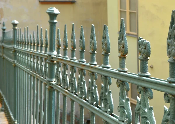 Old fence in the old town of Karlovy Vary — Stock Photo, Image