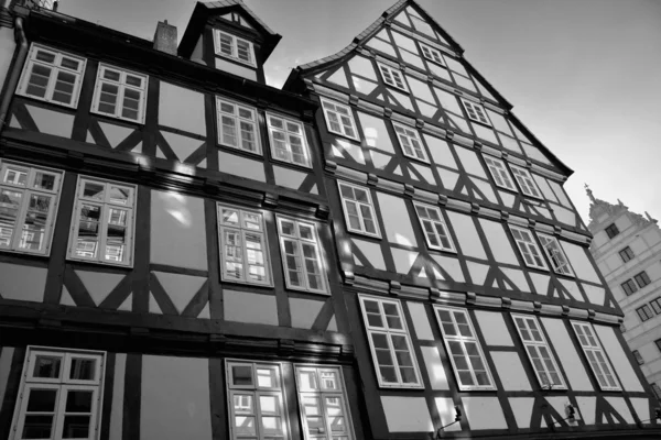 Casas históricas de meia-madeira em Hanôver — Fotografia de Stock