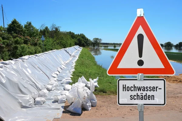 Flood in Magdeburg — Stock Photo, Image