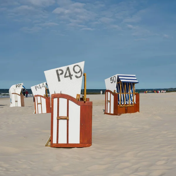 Sillas Playa Playa Kolobrzeg Costa Del Mar Báltico Polonia —  Fotos de Stock