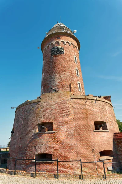 Farol Cidade Kolobrzeg Costa Mar Báltico Polônia — Fotografia de Stock