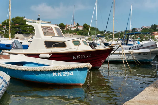 Krk Croatia August 2021 Boats Port Town Krk Adriatic Sea — стоковое фото
